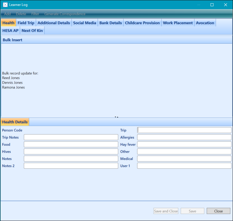 Learner Log